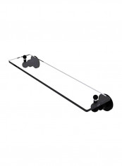 Vanity Beveled Edges Glass Shelf Matte Black/Clear 22inch