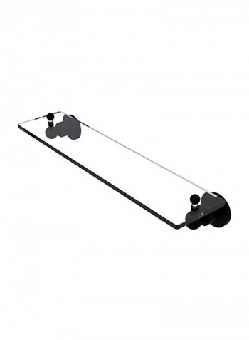 Vanity Beveled Edges Glass Shelf Matte Black/Clear 22inch