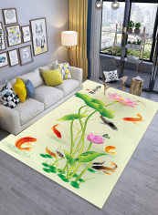 3D Lotus Flowers Pattern Rectangular Mat Multicolour 180x280centimeter