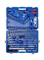 Kingtony SC9543MR, 143 PC. 1/4"+3/8"+1/2"DR. Socket & Tool Set Blue/Silver