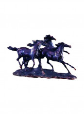 Three Running Horses Sculpture Purple 18x10inch reviews Three Running Horses Sculpture Purple 18x10inch