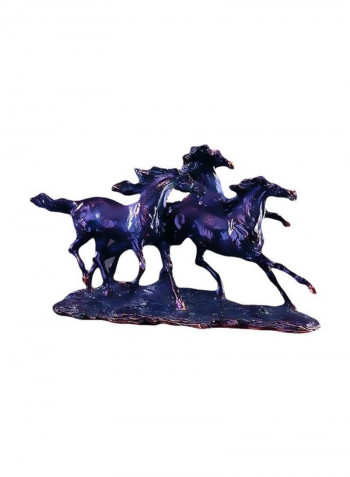 Three Running Horses Sculpture Purple 18x10inch