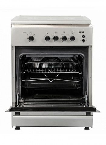 Electric Freestanding Gas Range Cooker With 4-Burners Crma606sc Silver/Black