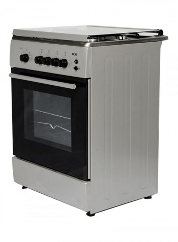 Electric Freestanding Gas Range Cooker With 4-Burners Crma606sc Silver/Black