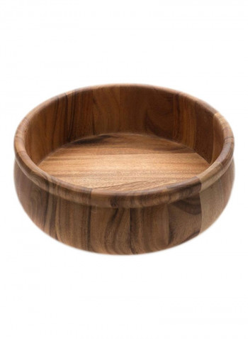 Large Bead Rim Salad Bowl Brown 12x12x4inch