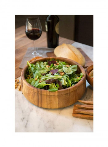 Large Bead Rim Salad Bowl Brown 12x12x4inch