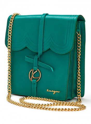 Viva Genuine Leather Shoulder Bag Teal