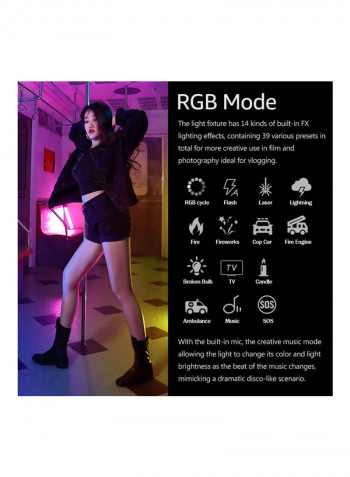 Dimmable RGB LED Video Light Stick Set Black/White