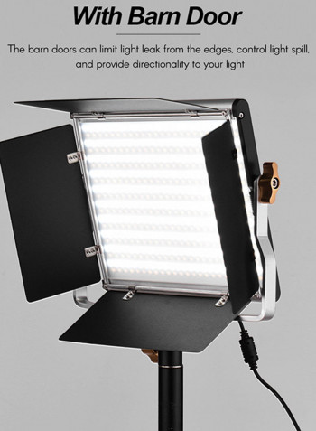 Portable Video Light Panel Set Black/White/Silver