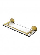 Wall Mounted Bathroom Shelf Gold/Clear 16inch