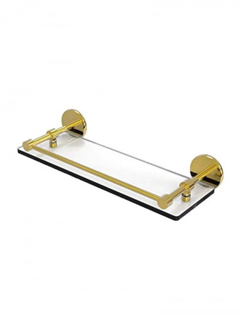 Wall Mounted Bathroom Shelf Gold/Clear 16inch