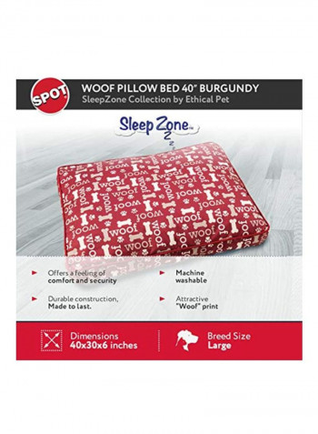 Sleep Zone Dog Pillow Burgundy