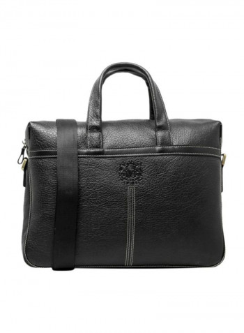 Leather Messenger Bag Black