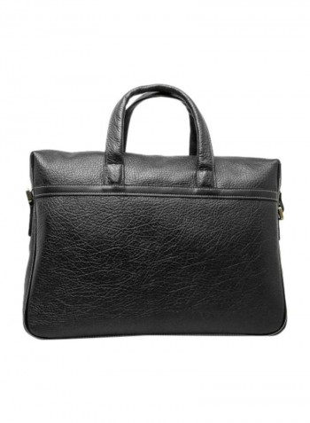 Leather Messenger Bag Black