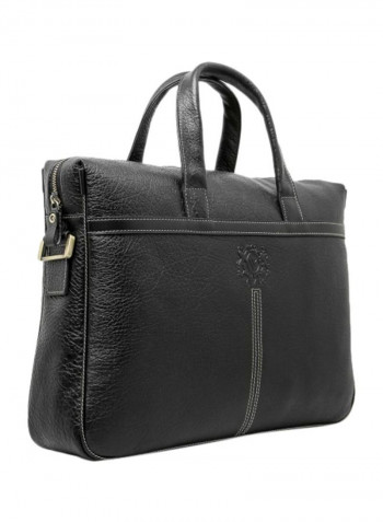 Leather Messenger Bag Black