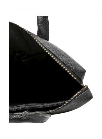 Leather Messenger Bag Black