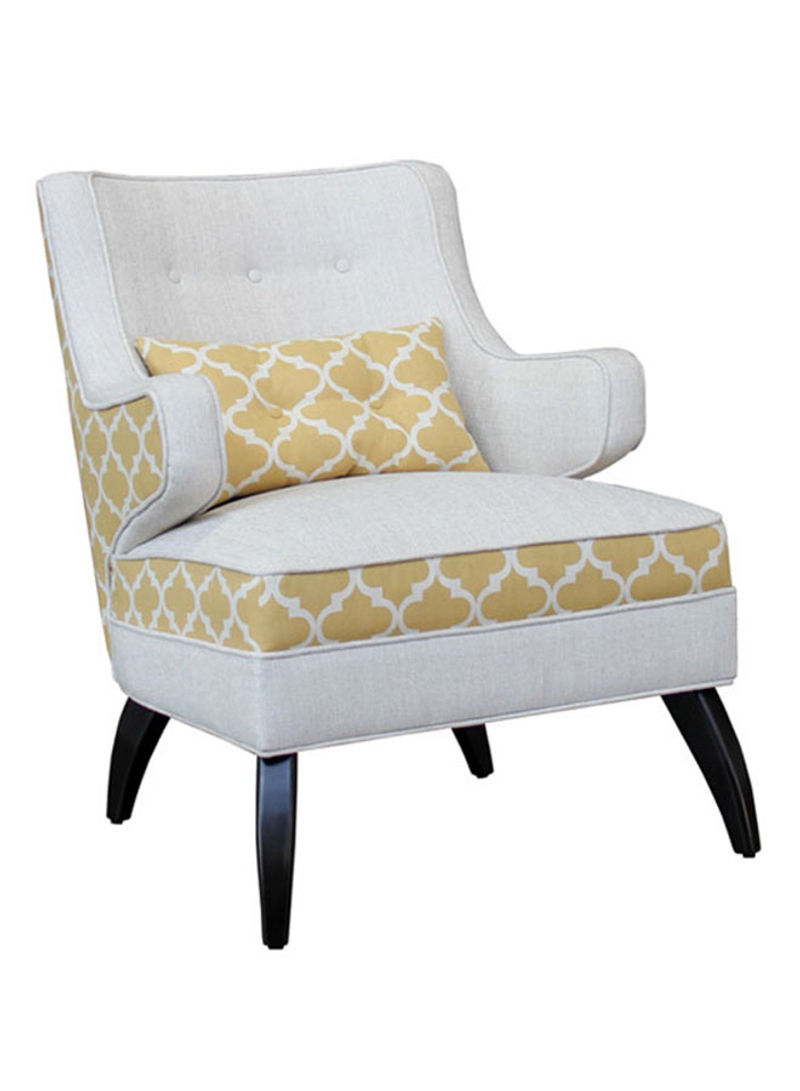 Part Single Seater Arm Chair Cream/Yellow 73x88x72centimeter