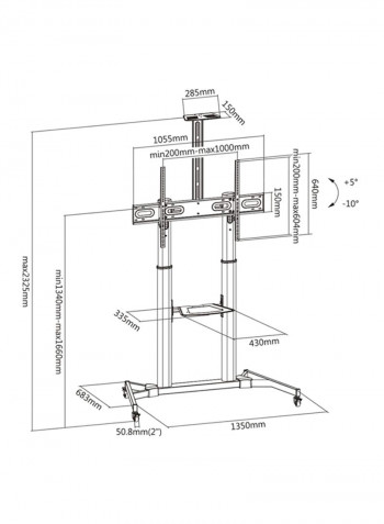 Floor TV Mount Black