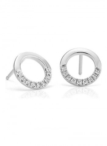 Small Diamond Open Circle Stud