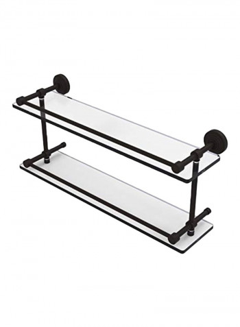 2 -Tier Waverly Tempered Glass Shelf Brown 22inch