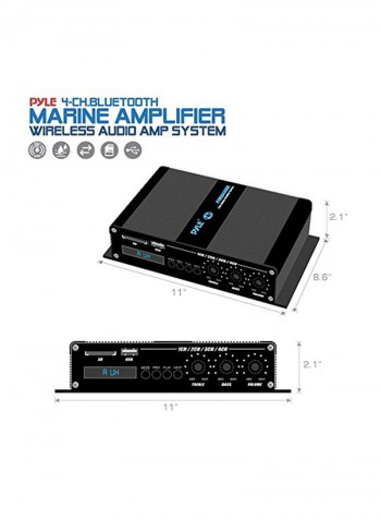 4-Channel Marine Amplifier PFMRA440BB Black/Blue