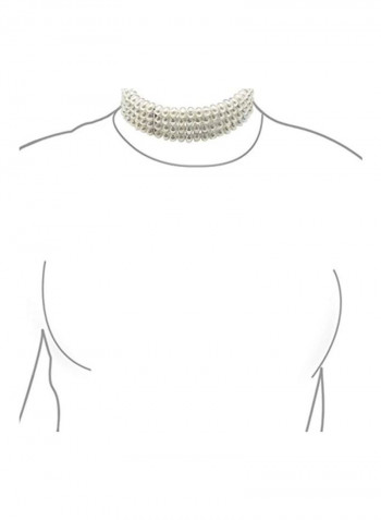 Silver Plated Freshwater Pearl Choker Necklace