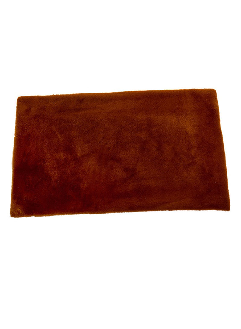 Rectangular Shape Thick Comfy Rug Brown 40x60centimeter