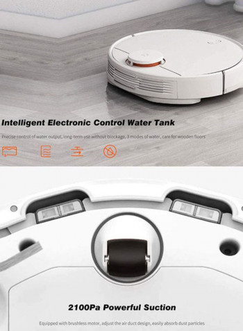 2-in-1 Sweeping Mopping Robot Vacuum Cleaner 0.3 l 33 W Mop-p2w White/Black