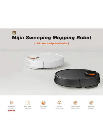 2-in-1 Sweeping Mopping Robot Vacuum Cleaner 0.3 l 33 W Mop-p2w White/Black