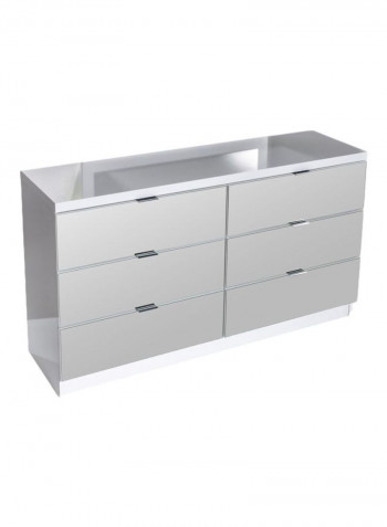 Reflection 6-Drawer Master Dresser Silver 140.2x40.5x84centimeter