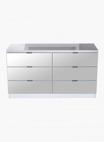 Reflection 6-Drawer Master Dresser Silver 140.2x40.5x84centimeter