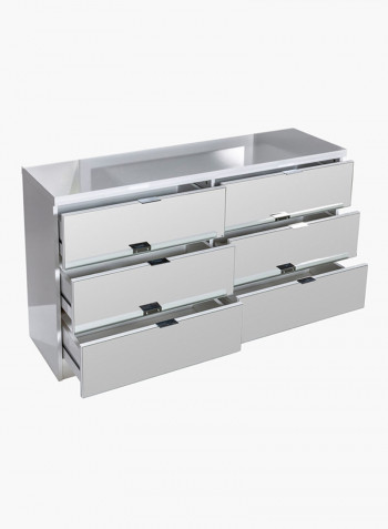 Reflection 6-Drawer Master Dresser Silver 140.2x40.5x84centimeter