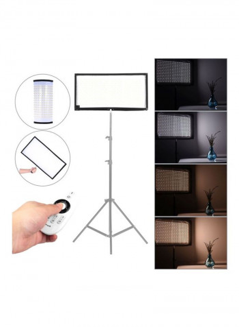LED Dual Colour Photography Light With Remote Control 60x0.3x31centimeter Black