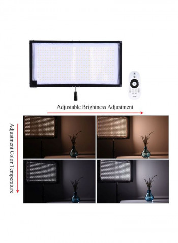 LED Dual Colour Photography Light With Remote Control 60x0.3x31centimeter Black