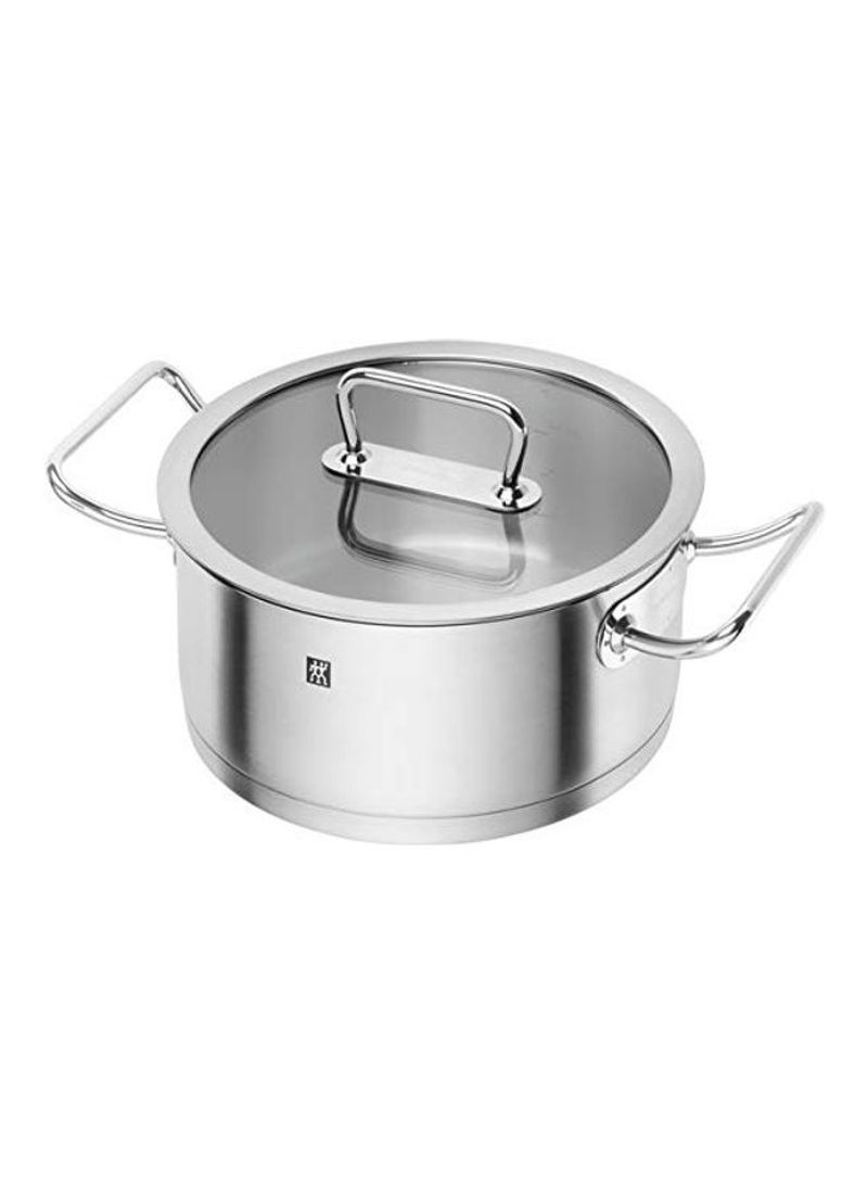 Cooking Pot With Lid Silver/Clear 24cm