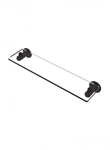 Soho Collection Vanity Beveled Edges Glass Shelf Clear/Black 22x5x2.8inch