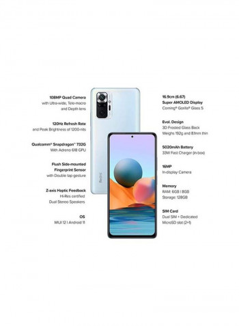 Redmi Note 10 Pro Max Dual Sim Glacial Blue 8GB RAM 128GB 4G LTE