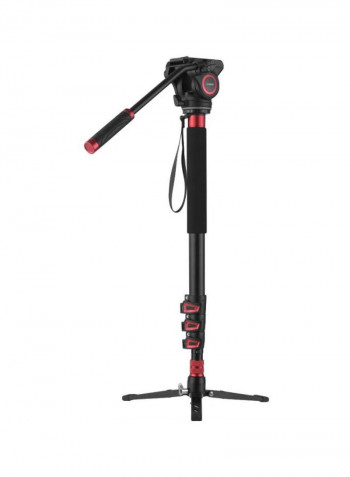 4-Section Telescopic Camera Monopod With Hydraulic Head Black