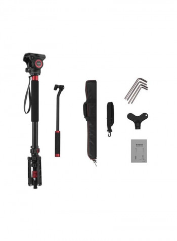 4-Section Telescopic Camera Monopod With Hydraulic Head Black