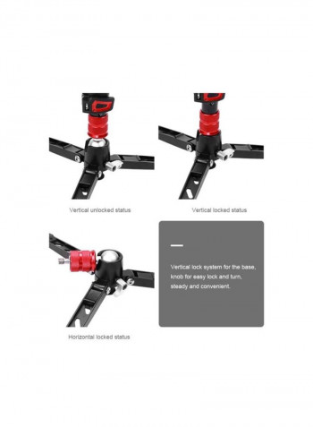 4-Section Telescopic Camera Monopod With Hydraulic Head Black