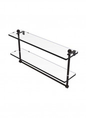 Double Shelf With Towel Bar Black/Clear 22inch reviews Double Shelf With Towel Bar Black/Clear 22inch