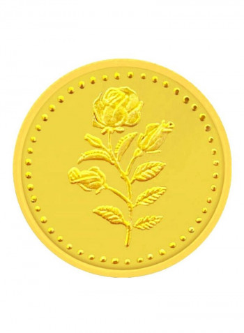 24 Karat 4g Gold Flower Design Coin