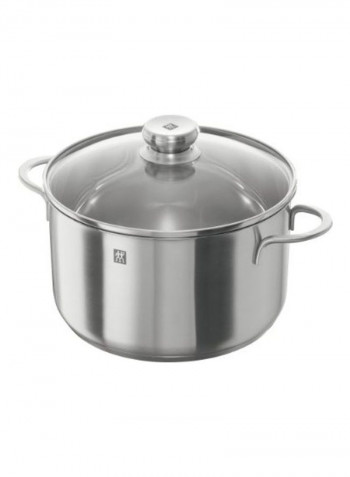 Stainless Steel Lid Deep Tencor Silver 6L