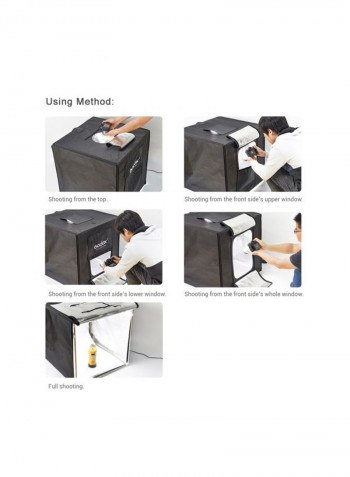 4-Piece LED Photography Studio Shooting Softbox Set Black/Silver