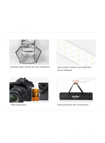 4-Piece LED Photography Studio Shooting Softbox Set Black/Silver