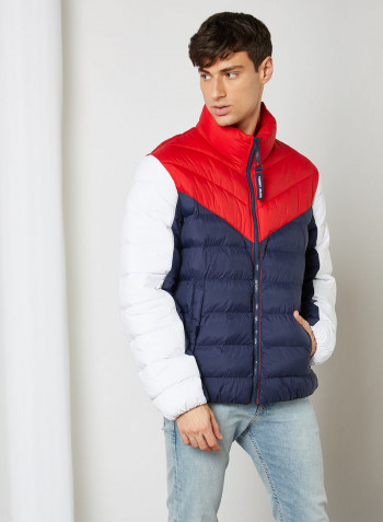 Colorblock Padded Jacket Twilight Navy