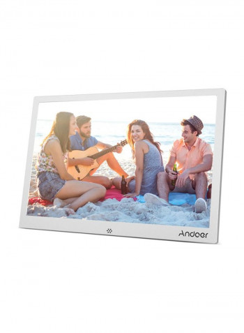 LED Digital Photo Frame With Remote Control 12inch Silver