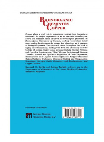 Bioinorganic Chemistry Of Copper Paperback