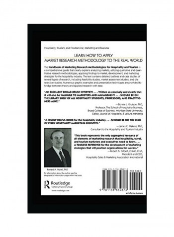 Handbook Of Marketing Research Methodologies For Hospitality And Tourism Hardcover