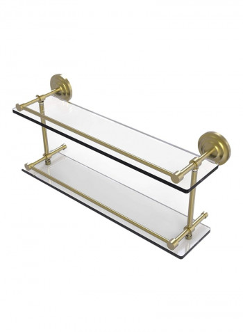 Que New Collection Double Gallery Rail Glass Shelf Gold/Clear 22inch